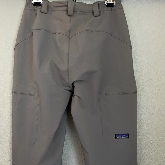 Patagonia Womens Ski hiking Pants Size 8 beige khaki green‎ with suspenders - Picture 4 of 16